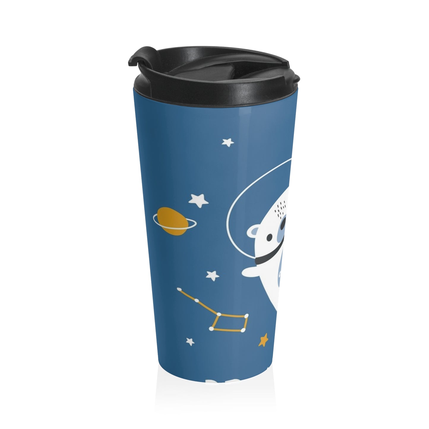 Cute Space Polar Bear Travel Tumbler-Customizable