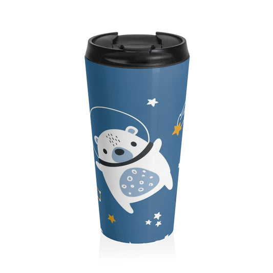 Cute Space Polar Bear Travel Tumbler-Customizable