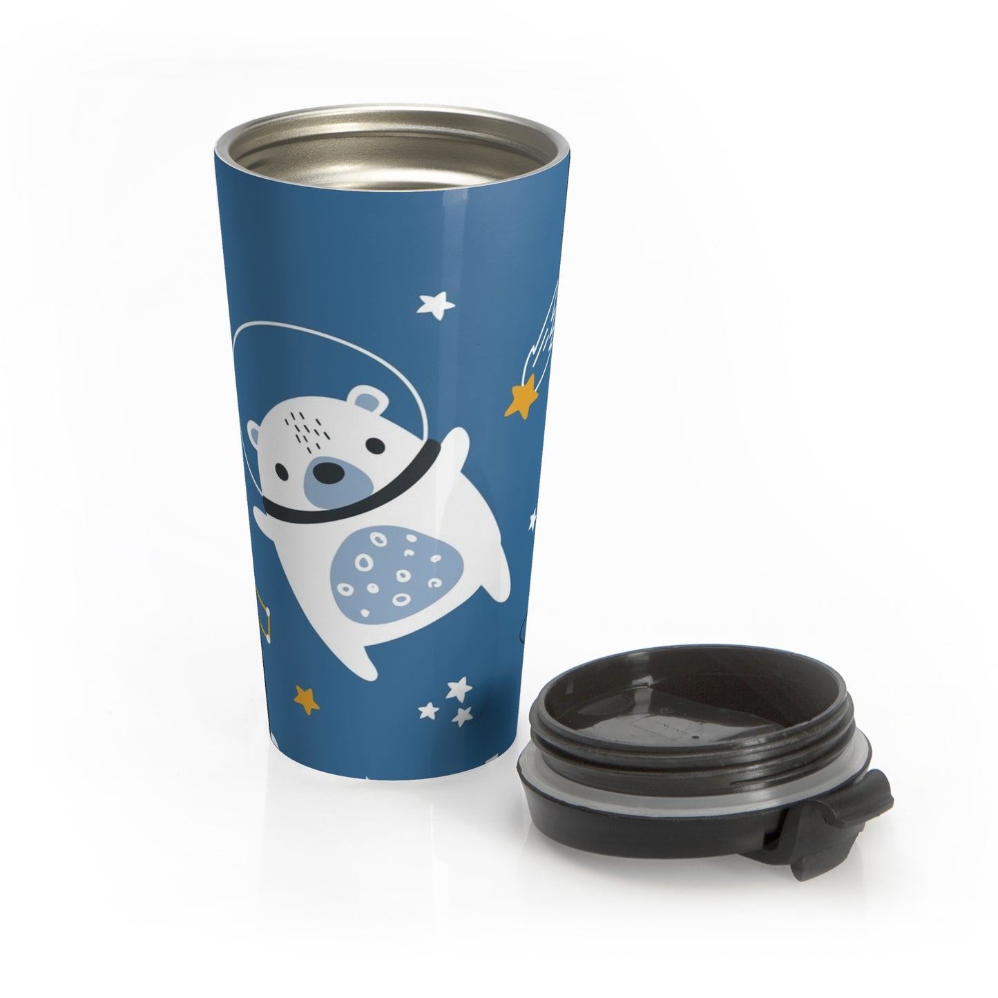 Cute Space Polar Bear Travel Tumbler-Customizable