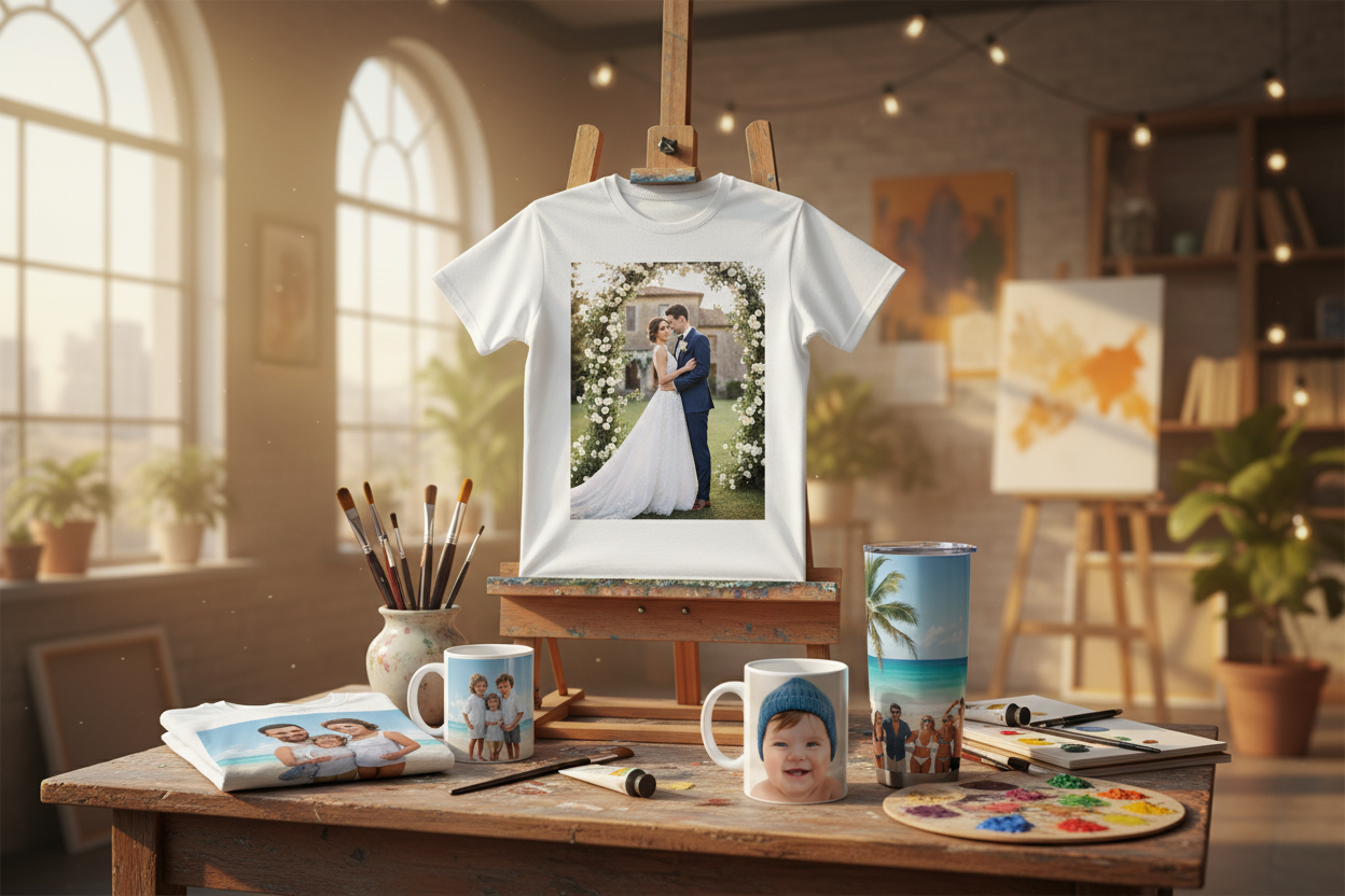 멋진 화실 배경의 커스텀 포토 프린트 제품들